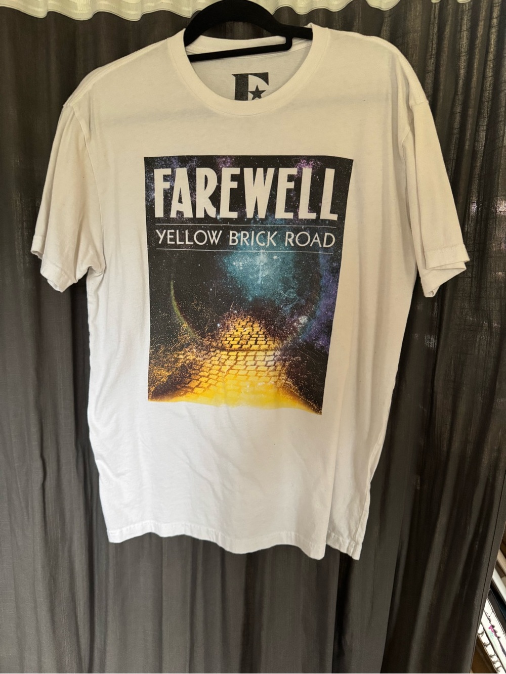 Farewell Graphic Tee - White with Yellow Brick Road Print Elton John